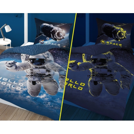 Astronaut bed set - glowing in the dark elements 140x180