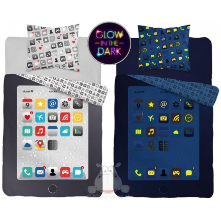 Bedding with glow-in-the-dark elements - tablet 120x160 and 140x160