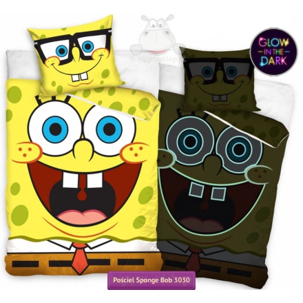 Glow in the dark Spongebob kids bed linen 140x200, 150x200