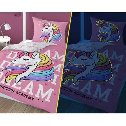 Glow in the dark bed set with Unicorn 120x160 or 120x180  