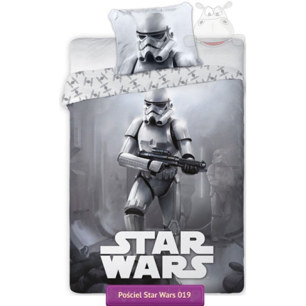 Gray Star Wars bedding set with Storm troopers 140x200 or 150x200