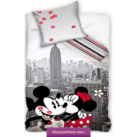 Black & white retro style kids bedding Disney Mickey & Minnie Mouse