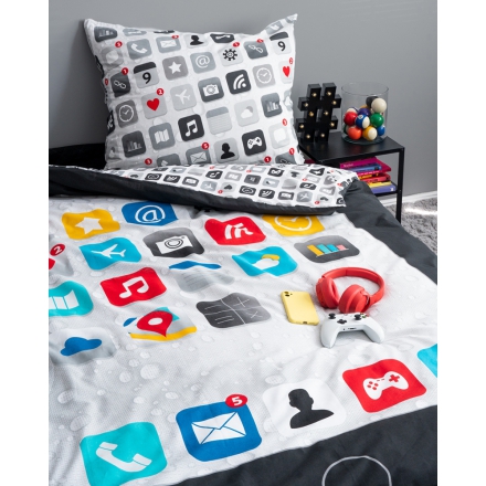 Glow in the dark bedding with tablet