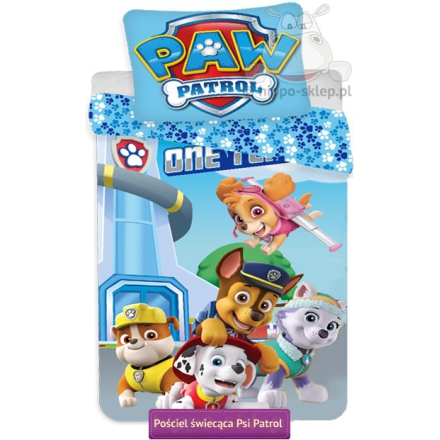 Glow in the dark Paw Patrol bedding with puppies