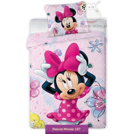 Pink Minnie Mouse bedding set 140x200, 150x200 or 160x200 cm
