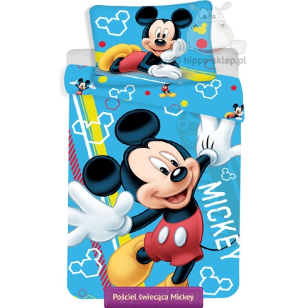 Glowing bedding set with Disney Mickey Mouse 140x180, 140x160 or 160x120 