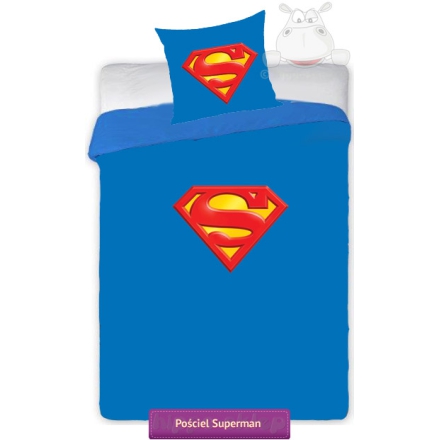 Kids bedding Superman DC Comics 140x200 + 40x40 cm, blue 