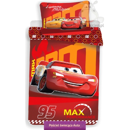 Lighting McQueen glowing in the dark bedding for boys 140x160 or 120x160