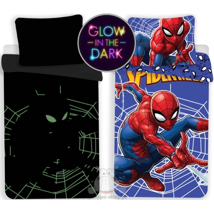 Glow in the dark Spider-man bed set for boys