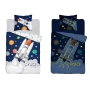 Bedding with a rocket with a glow in the dark effect 135x200