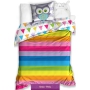 Colorful stripes & owl bedding 140x200 or 150x200