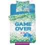 Glow in the dark Game Over bedding set 140x200, 150x200, green-blue 