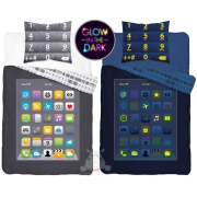 Glow in the dark phone bedding with smartphone 140x200