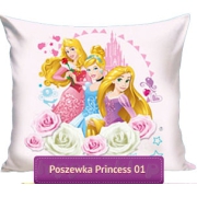 Disney Princess pillowcase with Rapunzel, Aurora and Cinderella 50x80, pink