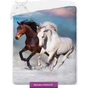 Bedspread with Horses theme 140x200