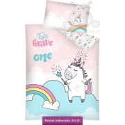 Baby bedding with Unicorn 2652C pink Detexpol 5901685636254