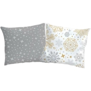 Pillowcase with golden snowflakes