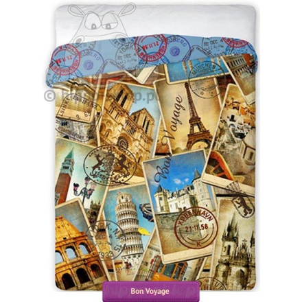City postcard quilted bedspread 160x200 