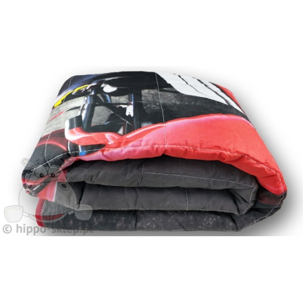 Kids bedspread with racing red bolid - packing