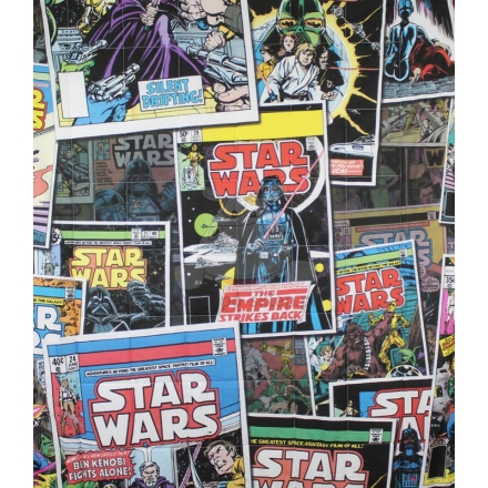 Star Wars comic book covers bedspread gray