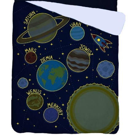 Kids bedspread with planets glow in the dark