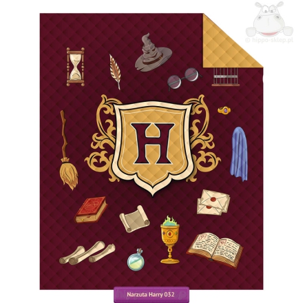 Harry Potter bed cover with props K032, brown-gold