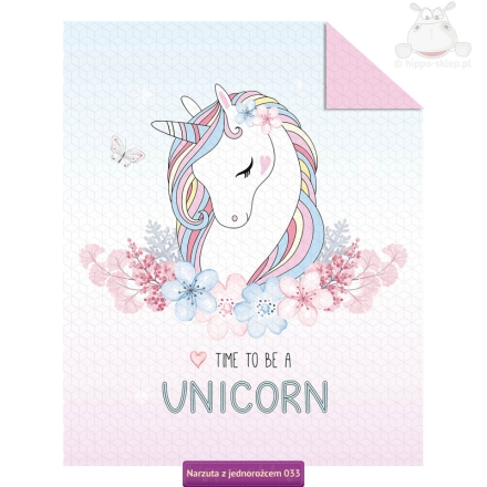 Gray kids bed cover with unicorn for girls