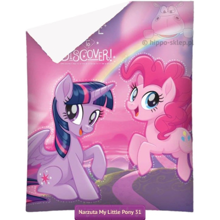 Kids bedspread with Pinkie Pie i Twilight Sparkle Ponies 140x195, pink