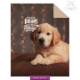 Brown kids & teens bed cover with dog K029