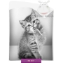 Bedspread with kitten 140x195, gray