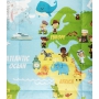 Kids quilted bedspread with world map