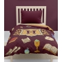 Kids bedspread with Harry Potter props 170x210, burgundy