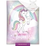 Brocaded unicorn mane & tail bedspread in pastel colors 