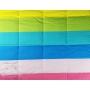 Quilted bed cover with colorful stripes