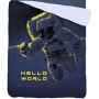 Glow in the dark bedspread with astronaut