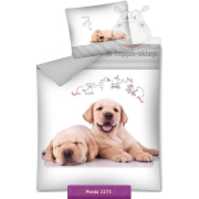 Bedding with Labrador puppies 140x200 or 150x200, ehite