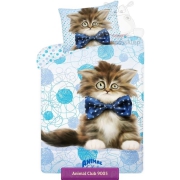  cat in a bow tie bedding 140x200 or 140x180, blue