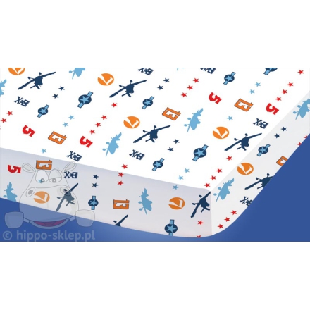 White Disney Planes small design fitted sheet 90x190 cm 