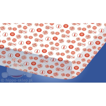 Disney Cars fitted sheet 90x190, white - red 