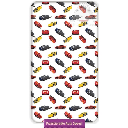 Fitted sheet Disney Cars 3 90x200, white