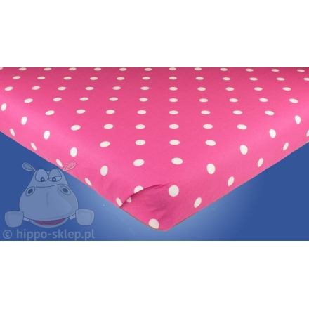 Polka dot pink flat sheet 140x200