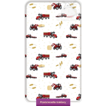 Fitted sheet with tractors - agricultural machinery 90x200