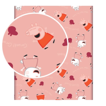 Cotton Peppa Pig fitted sheets for girls