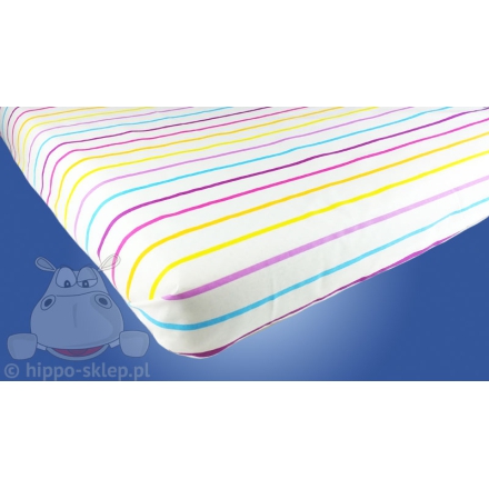 White flat sheet with stripes 140x200 cm