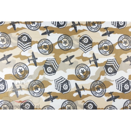 Cotton flat sheet with army camouflage for boys