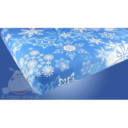 Kids flat sheet Frozen flakes 03 blue 140x200