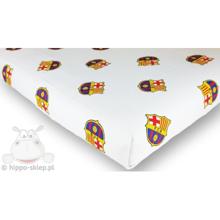 White FC Barcelona flat sheet 150x210 cm for boys 