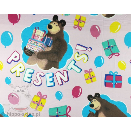 Kids flat sheets with Masha & The Bear theme for girls