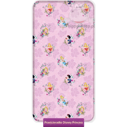 Fitted sheet Disney Princess 90x200, pink
