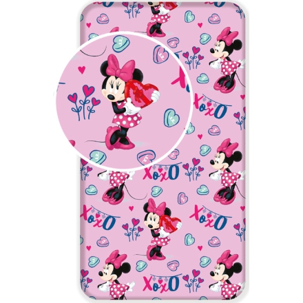 Bed sheet Disney Minnie Mouse 90x200, for girls 